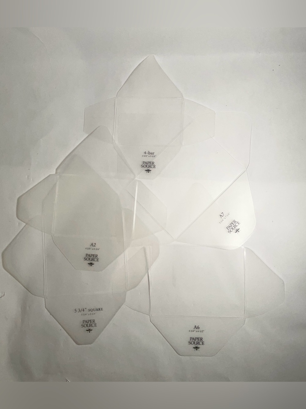 Paper Source Envelope Template Set A7 A6 A2,4-Bar,  5 3/4", Square Cardmaking